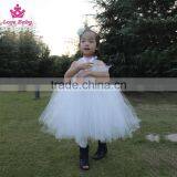 Pure White Tulle Girl Crochet Tutu Dress Beautiful Puffy Baby Dance Dress thumbnail-1