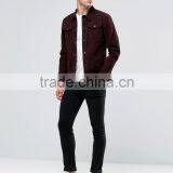 New Design Wine Shirt Style Men Plain Lapel Causal Jacket for Young Men With Button and Pocket thumbnail-4