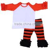 Cute Infant Girl Clothing Cold Shoulder Girl Icing t Shirt Sets Girl Ruffle Pants Outfits thumbnail-6