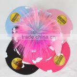 Myfur Girls Popular Hot Pink Baseball Cap and Hat With Multi-Color Raccoon Fur Pompom thumbnail-6