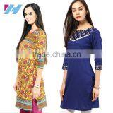 Clothing Apparel Cotton Om Ladies Printed Long Kurta Styles thumbnail-3