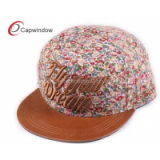 Five Panel Floral Youth Baseball Caps Flat Brim Baseball Hats For Spring