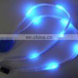 Blue Nylon Led Flashing Lanyard Necklace ,blinking Lanyard for Concert,xmas,party(3 Flashing Modes, RoHS Approval)