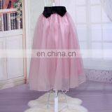 Wholesale latest casual long skirt high waist design bubble women skirt