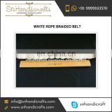 Ladies Fashionable White Rope Braided Belt at Low Price