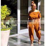 LAITE J2032 Autumn Women Solid Color Jumpsuit Ladies Off-shoulder Playsuit Jumpsuit for Women With Belt thumbnail-2