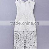 Summer Dress Hot Selling 2015 New Women Elegant and Sey White Lace Evening Party Bandage Dress Bandage Bodycon Women Wearing thumbnail-3