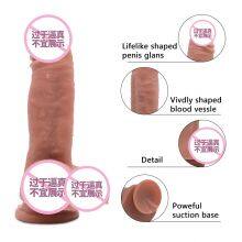 Simulation Penis Liquid Silicone Super Soft Female Masturbation Fake Penis Sex Toy thumbnail-3