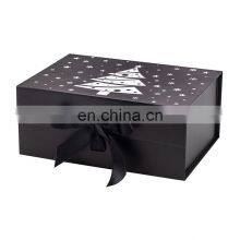 Luxury a4 Deep Black Christmas Eve Gift Presentation Hamper Boxes Wholesale thumbnail-4