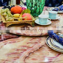 Modern Luxury Marble Top Wooden Round Dining Table Set 6/8 Chairs thumbnail-2