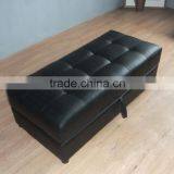Soho Modern Contemporary Leather Sofa Stool & Ottoman With Storage thumbnail-1