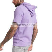 Custom Color Elastic Mens Purple T Shirts Short Sleeve Men's Hoodies Tshirt Pocket Tshirt In Bulk thumbnail-3