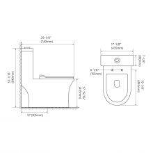 CUPC Certified Bathroom Ceramic One Piece Skirted Elongated Toilet thumbnail-3