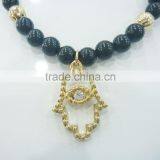 FASHION Beaded Elastic Hamsa Hand BRACELET thumbnail-2