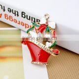 Enamel Red Basket Christmas Brooch thumbnail-3