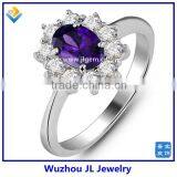 JL Jewelry Wholesale Price Ovals Purole Crystal Stone Silver Ring thumbnail-1