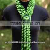 ALPACA WOOL CURLY SCARF WITH FLOWER