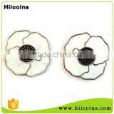 Hot Selling Promotion Hard Enamel Metal Custom White Poppy Lapel Pin thumbnail-1