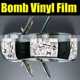 Bomb Vinyl Film For Auto Body Wrapping 1.52x30m, Cartoon design bomb film
