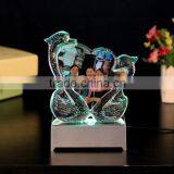 Crystal LED Swan Shape Crystal Photo Frame Wedding Favors Quality Choice thumbnail-1