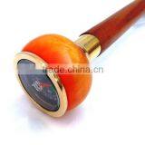 Beautiful Brass Walking Stick/ Orange Color Compass Handle Walking Stick/Antique Compass Walking Canes Wk1106 thumbnail-1