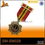 SM-SM028 custom award metal brass medallions with ribbon