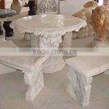 Marble Table Furniture Hand Sculpture Carving Stone Restaurant and Hotel