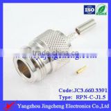 Reverse Polarity N type female body with male pin crimp for RG316 cable