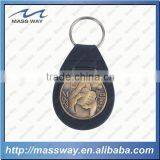 Souvenir Antique Customized Metal Leather Keychain