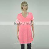 Women's V-neck Short Stripe Sleeve T-shirt thumbnail-4