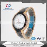 Fashion Resistant Tungsten Steel Watch for Men , Black &gold Color Strap Watch