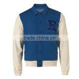 Men's Solid Leather Bomber Jacket