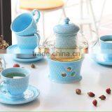 Good Quality Creative Customized Pure Color Bone China Ceramics Tea Set thumbnail-3