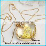 Latest Jewelry Accessories Real Flower Clear Galss Pendant With Chain thumbnail-2