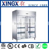 upright stainless steel glass door chiller,refrigerated display refrigerator_GX-GN1200TNG