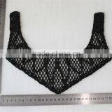 New Arrival White and Black Flower Pattern Embroidery Collar Lace Applique for Lady Garment thumbnail-6