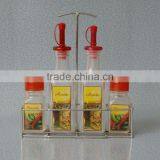 High Quality With Metal Rack Glass Spice Jar Set thumbnail-1