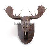 Indoor Wall Mounted Wooden Deer Head Decoration thumbnail-1