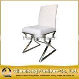 Stitching PU Cover Dining Chair With Modern Special Shape Legs thumbnail-1