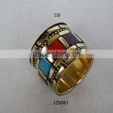 Polished Brass Napkin Ring With Resin Mosaic Available in Other Colours thumbnail-1