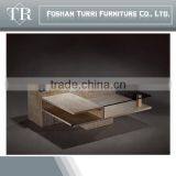 Italy Tempered Glass Top Marble Travertine Coffee Table thumbnail-2