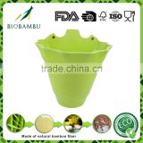 Quality assurance reusable degradable bamboo fiber /rice hull hanging flowerpot