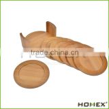 Factory Direct Selling Bamboo Personalized Coasters /Bamboo Cup Mat Homex_BSCI/ FDA/ LFGB