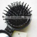 Round Folding Comb With Mirror/hair Brush thumbnail-3