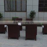 Rattan Dining Set With Refectory Table thumbnail-2