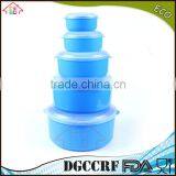 NBRSC 5 Pcs Plastic Round Food Container Set Nested Packing Set With Handle thumbnail-1