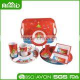 New Item Christmas Ornament Melamine Tableware Sets, SGS Certified Christmas Plastic Colorful Dinnerware thumbnail-1