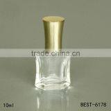 10 ml Flat Shaped Nail Polish Glass Bottle With Gold Cap thumbnail-1