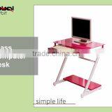 Laptop Table With Keyboard Storage Colorful Tempered Glass Computer Desk Table thumbnail-3
