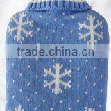 Blue Snowflower Knitted 2 Liter Hot-water Bottle Cover thumbnail-1